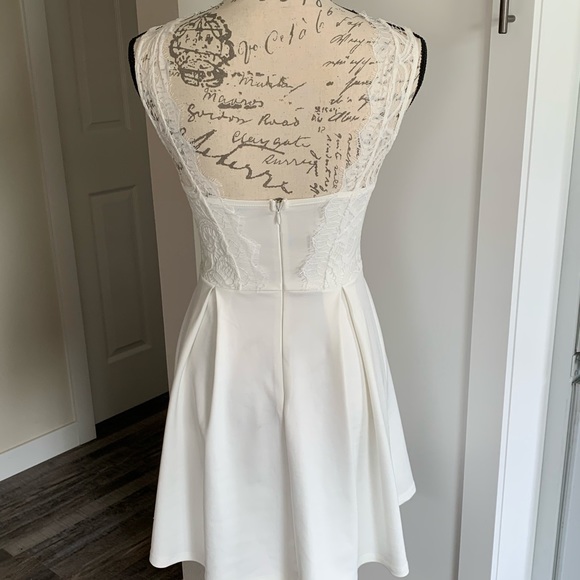 White lace open back mini dress size XS. - Picture 3 of 5